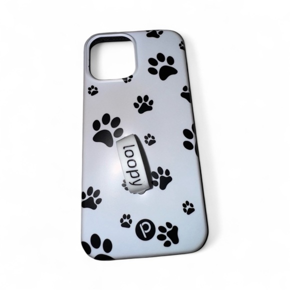 Loopy Case Black and White Paw Print Phone Case iphone 12 Pro max - Picture 1 of 3